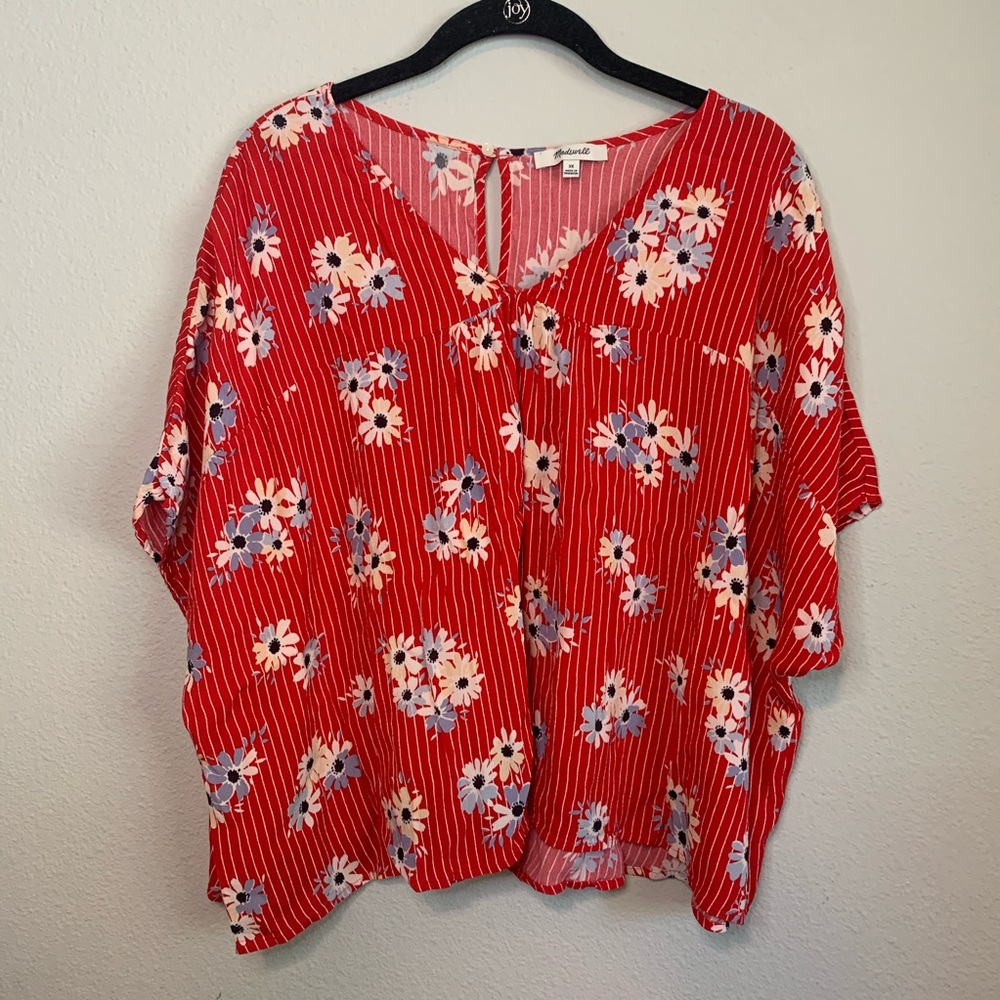 MADEWELL Red Floral Crop Top Plus